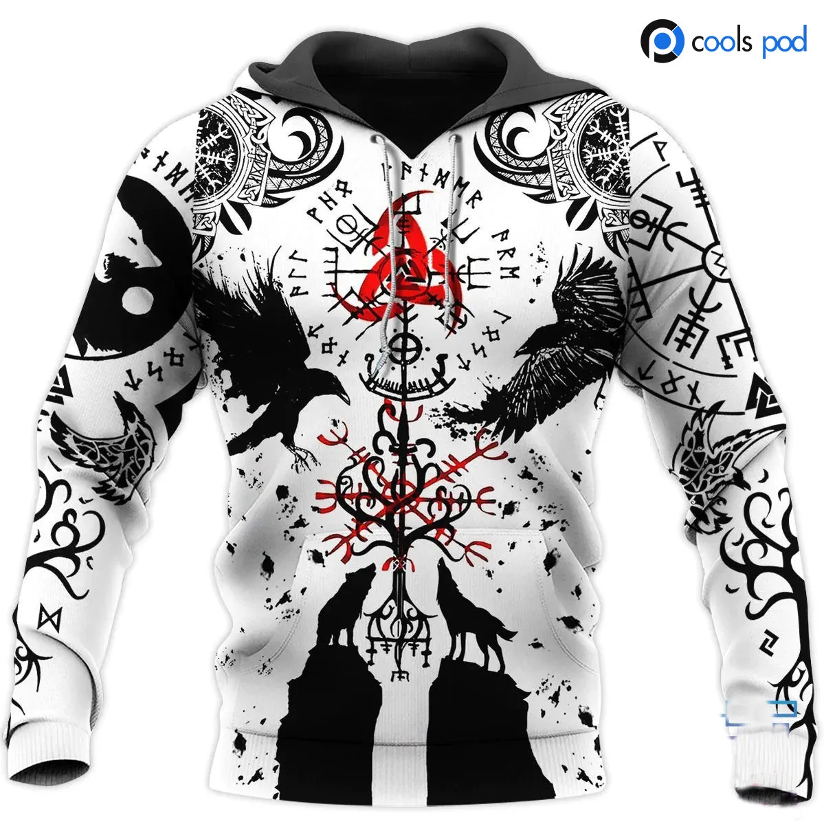 3D Full Print Viking Tattoo Hoodies For Him Her