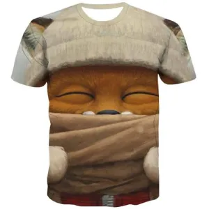 Animal T-shirt Men Lovely T-shirts Graphic Harajuku T shirts Funny Leisure Shirt Print