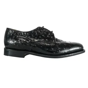 BISHOP Black Leather Ostrich Shoe