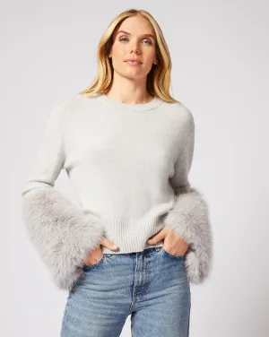 Cashmere & High Faux Fur Cuff Sweater