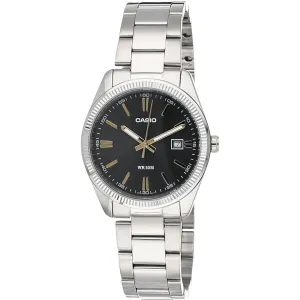 Casio Men's Black dial Silver Band Analog Quartz Watch - MTP-1302D-1A2VDF