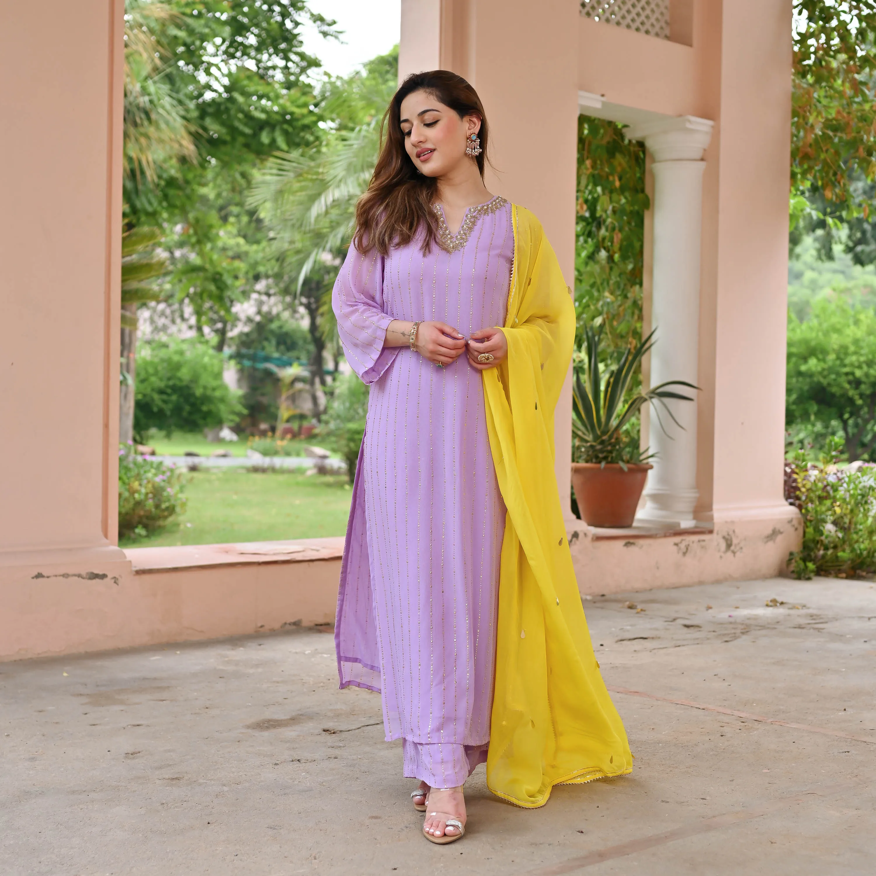 Charm Mukaish Suit Set