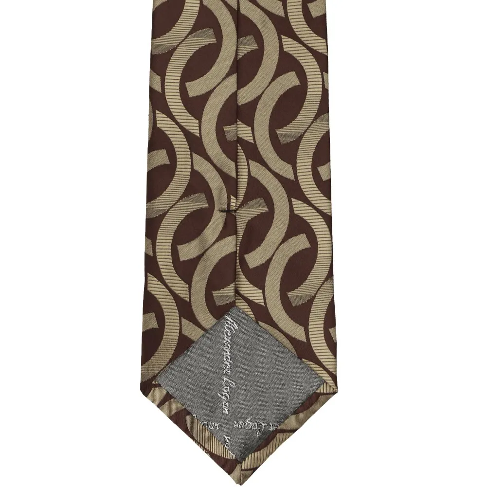 Chocolate Brown Kay Link Pattern Extra Long Necktie