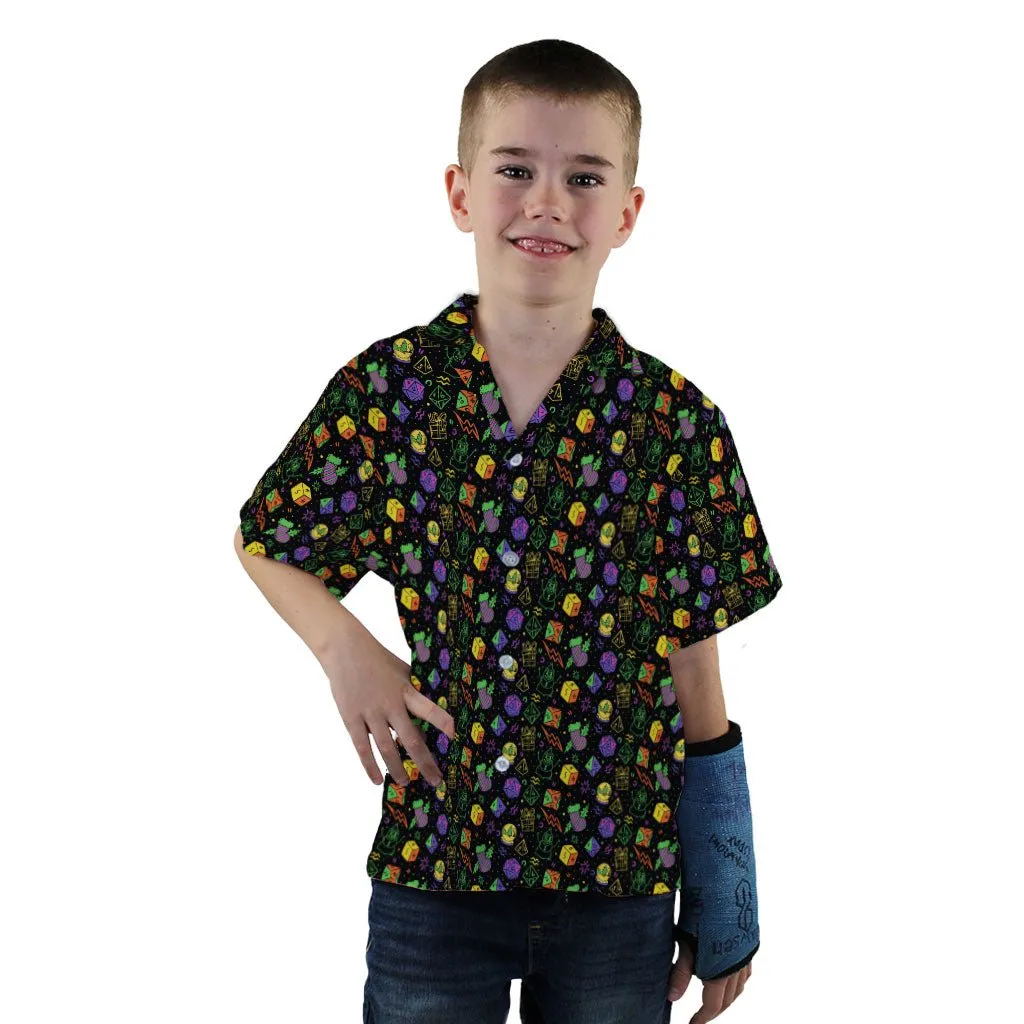 Dnd RPG Christmas Black Youth Hawaiian Shirt