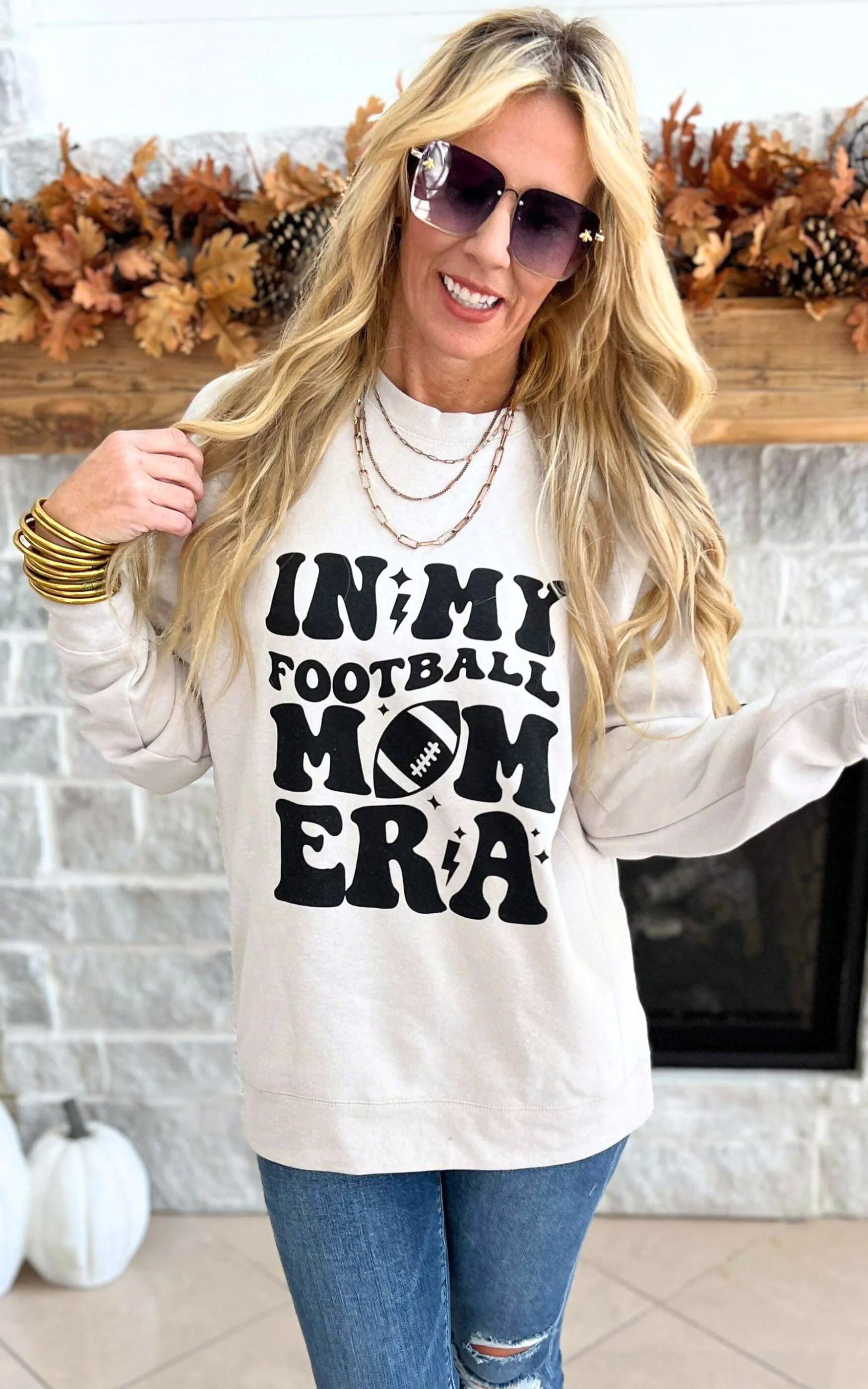 In My Football Mom Era Crewneck Sweatshirt** - Final Sale