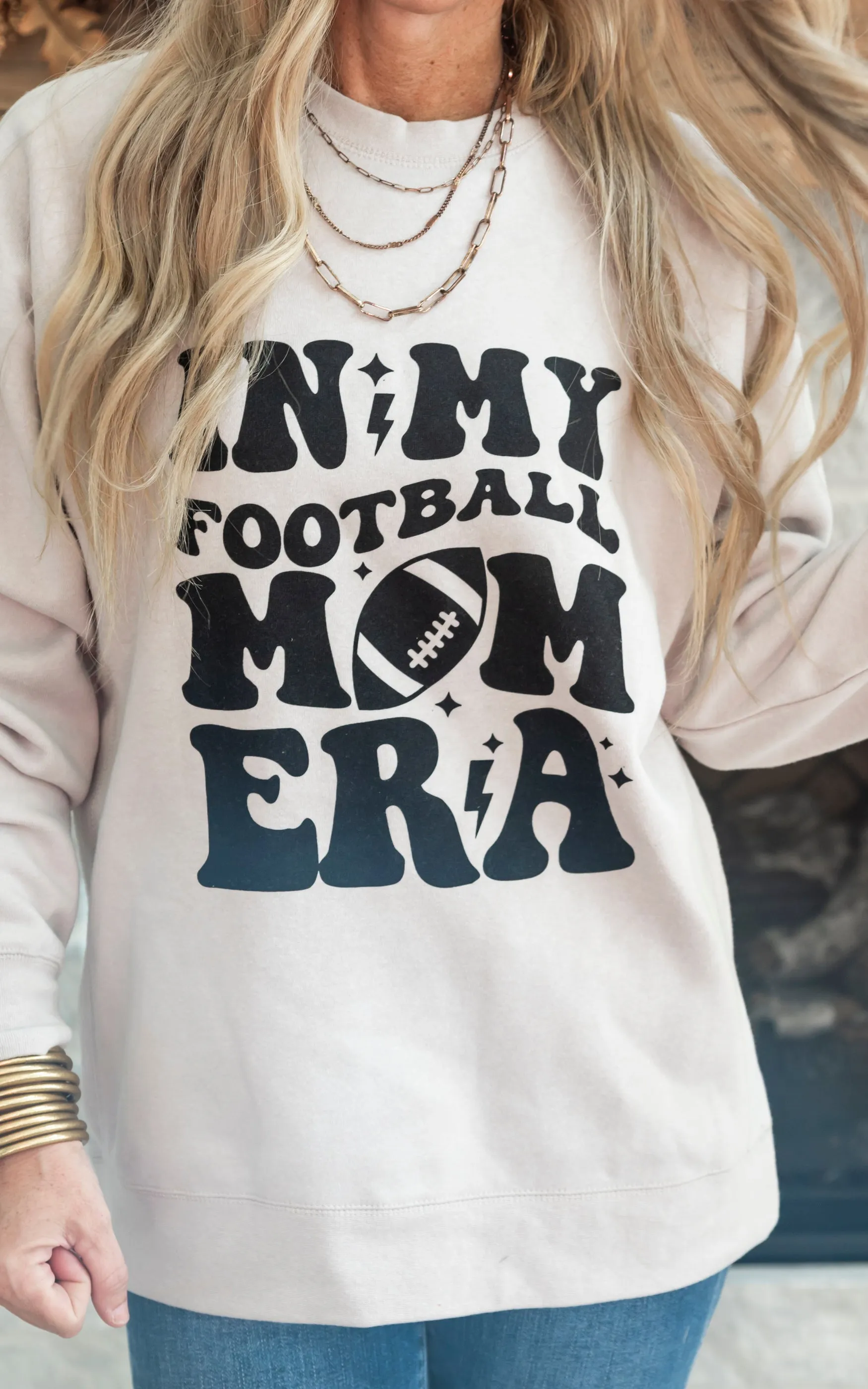 In My Football Mom Era Crewneck Sweatshirt** - Final Sale