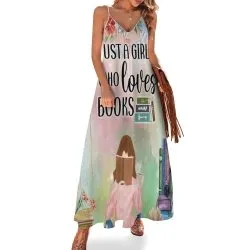 Just a Girl Who Loves Books Spaghetti Strap Ankle-Length Dress Long dress