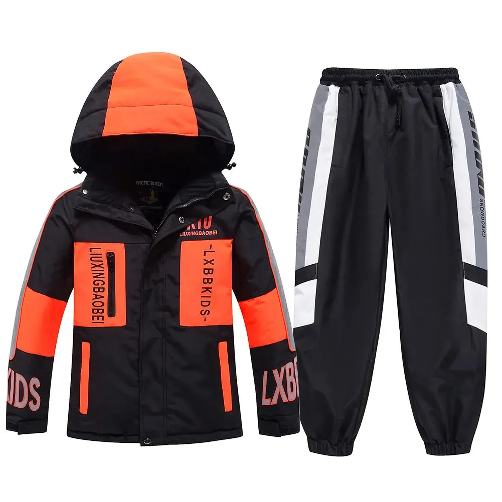 Kids Skiing Snowboarding Insulated Jackets & Pants Set