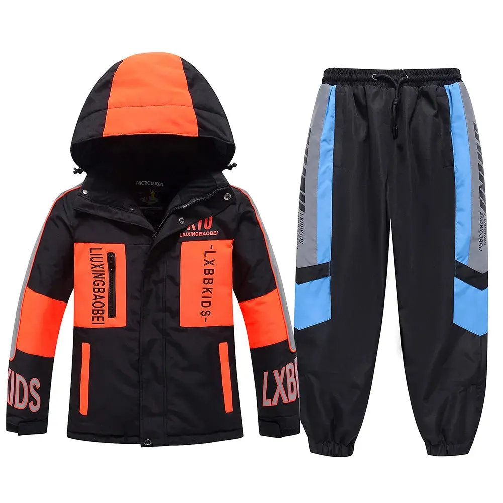 Kids Skiing Snowboarding Insulated Jackets & Pants Set