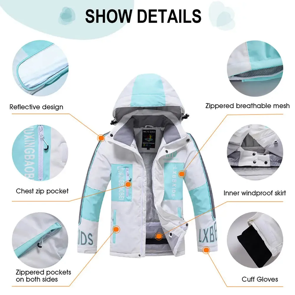 Kids Skiing Snowboarding Insulated Jackets & Pants Set