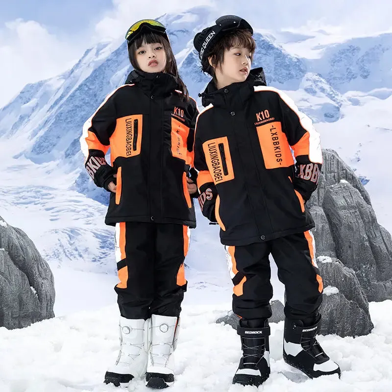 Kids Skiing Snowboarding Insulated Jackets & Pants Set