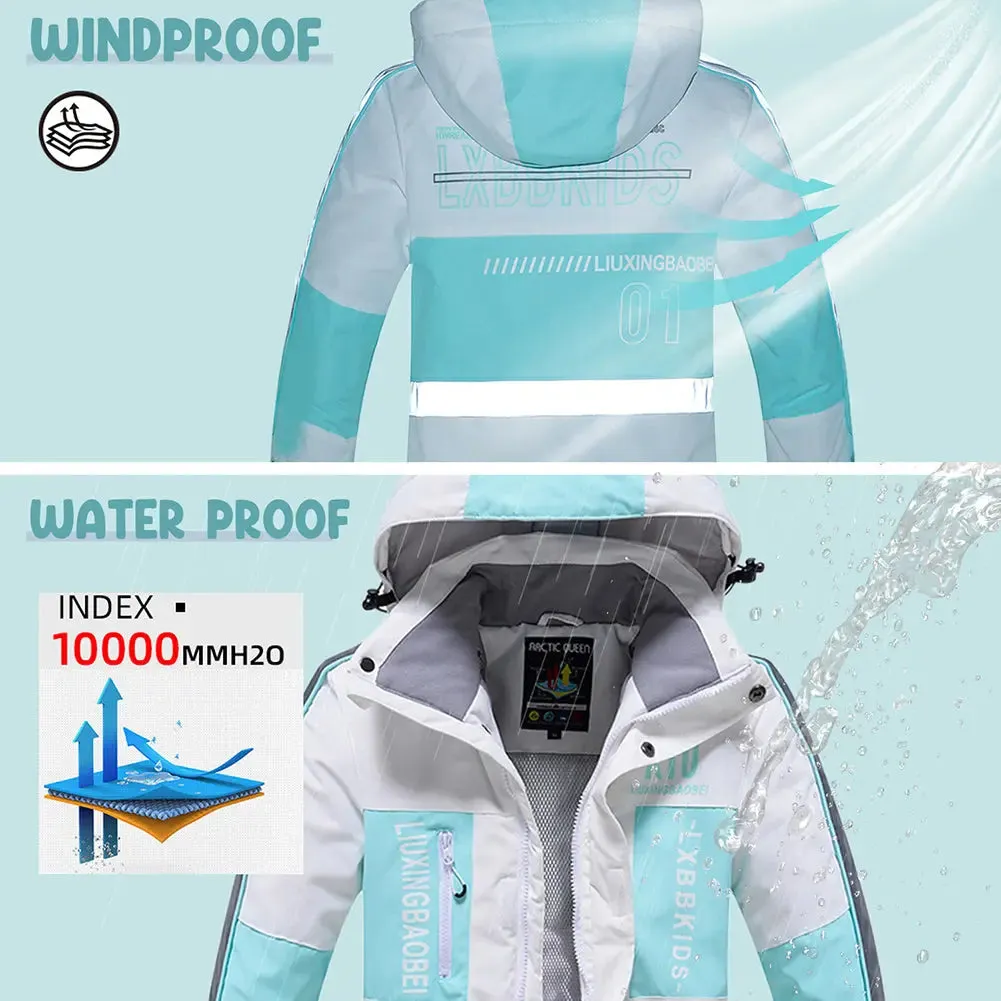 Kids Skiing Snowboarding Insulated Jackets & Pants Set