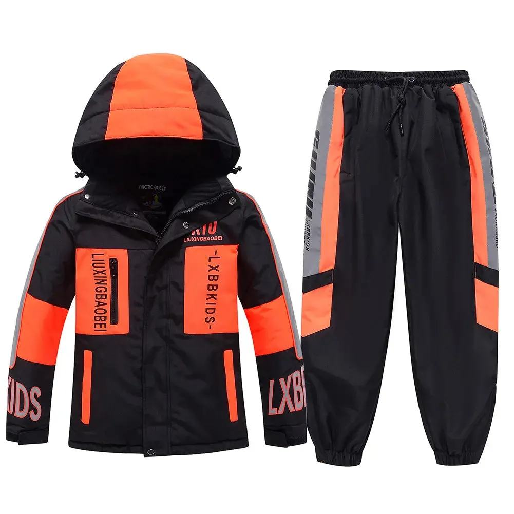 Kids Skiing Snowboarding Insulated Jackets & Pants Set