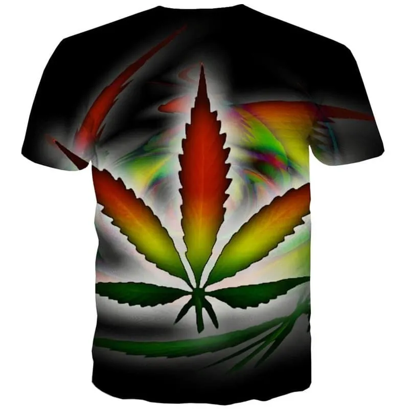 Leaves T shirt Men Colorful Tshirts Casual Dizziness T-shirts 3d Psychedelic Funny T shirts