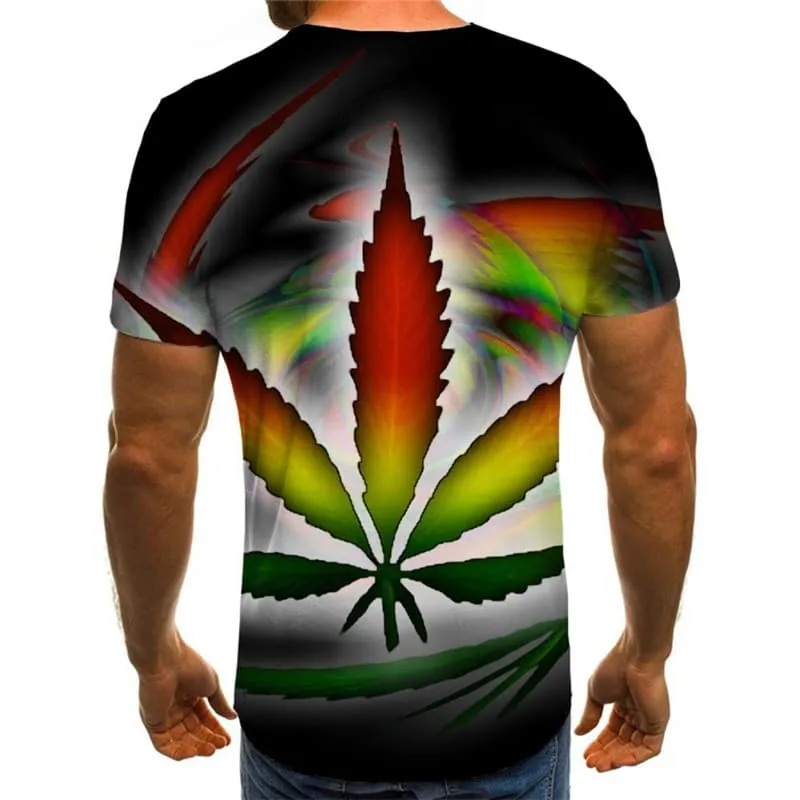 Leaves T shirt Men Colorful Tshirts Casual Dizziness T-shirts 3d Psychedelic Funny T shirts