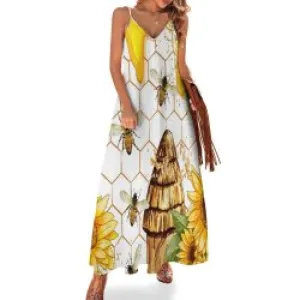 Love of Bees Spaghetti Strap Ankle-Length Dress Long dress