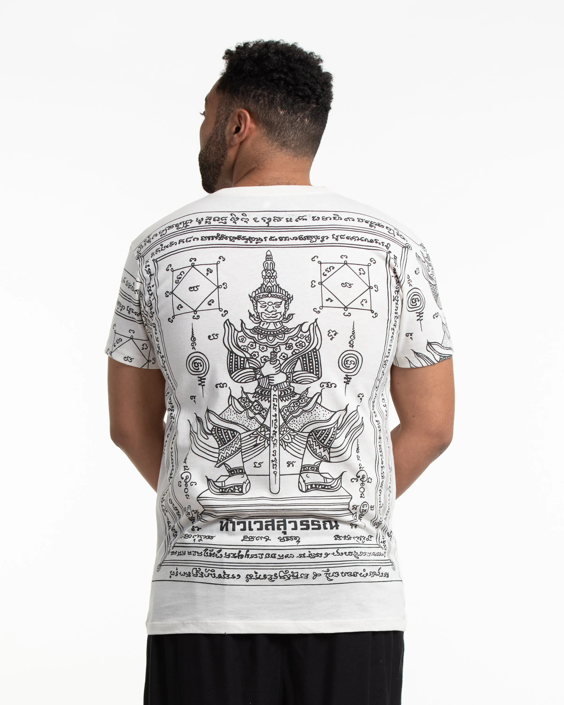 Mens Guardian Demon Tattoo T-Shirt in White