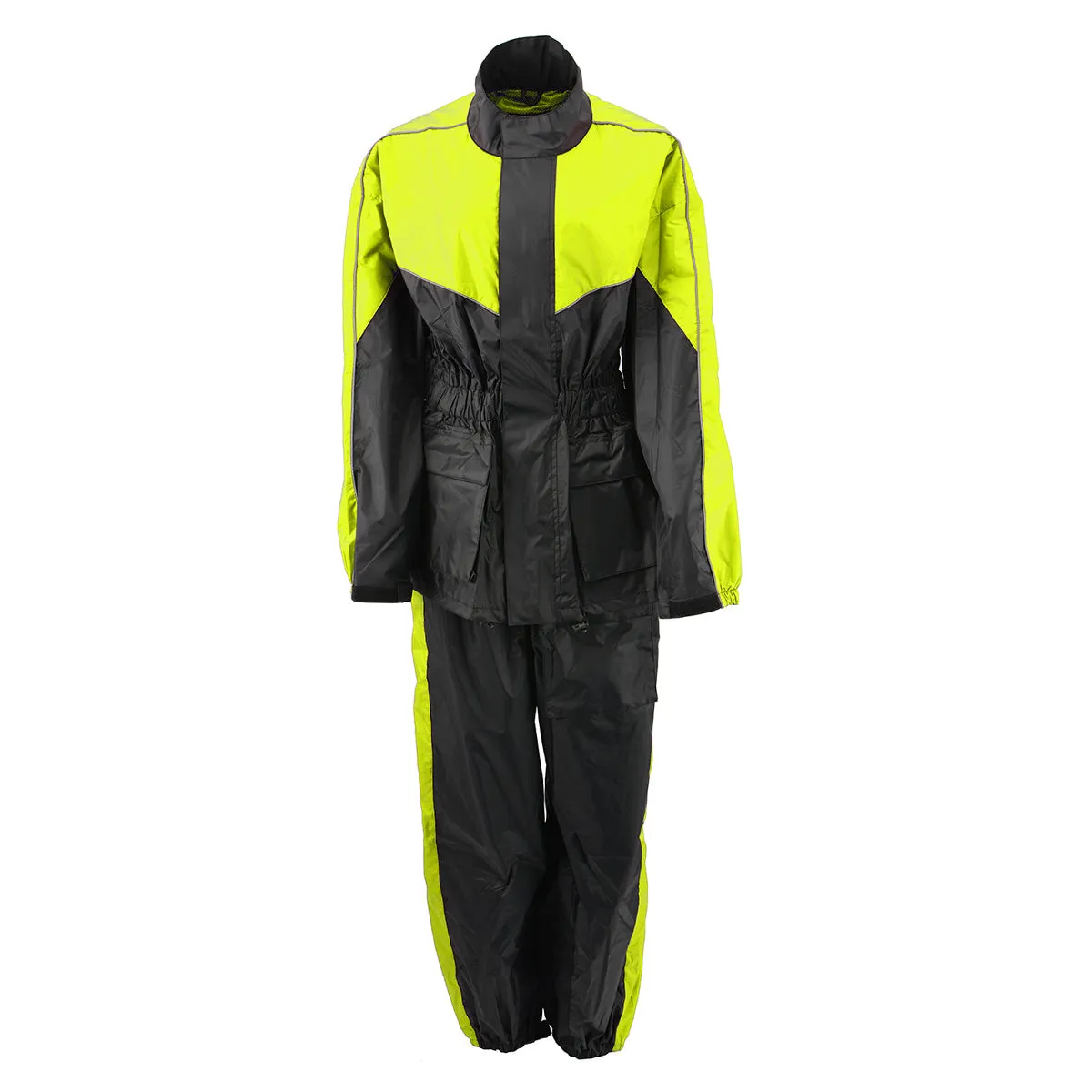 NexGen Ladies XS5001 Black and Hi-Vis Yellow Water Proof Rain Suit