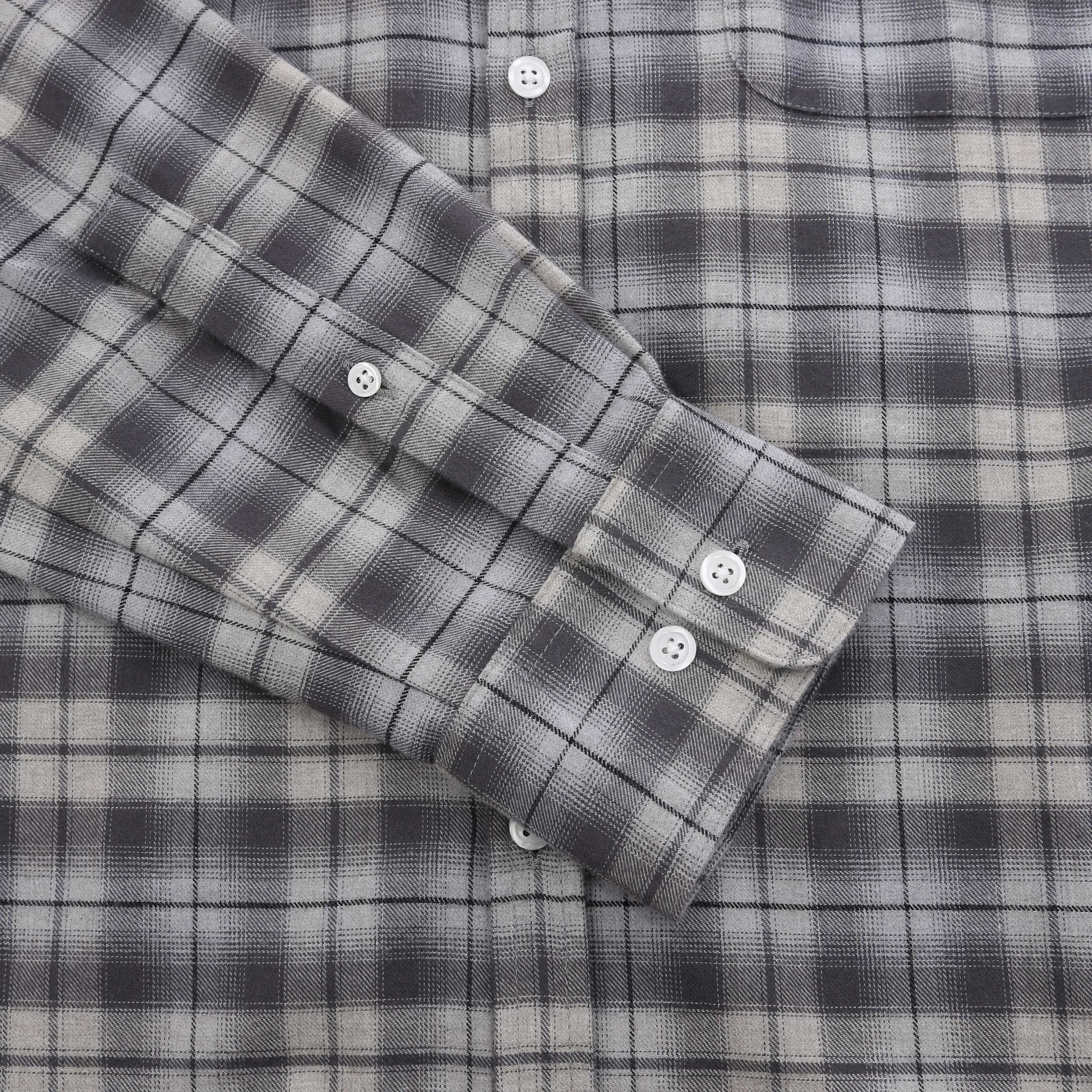 Oliver Sweeney Censo Shirt in Grey Navy Check