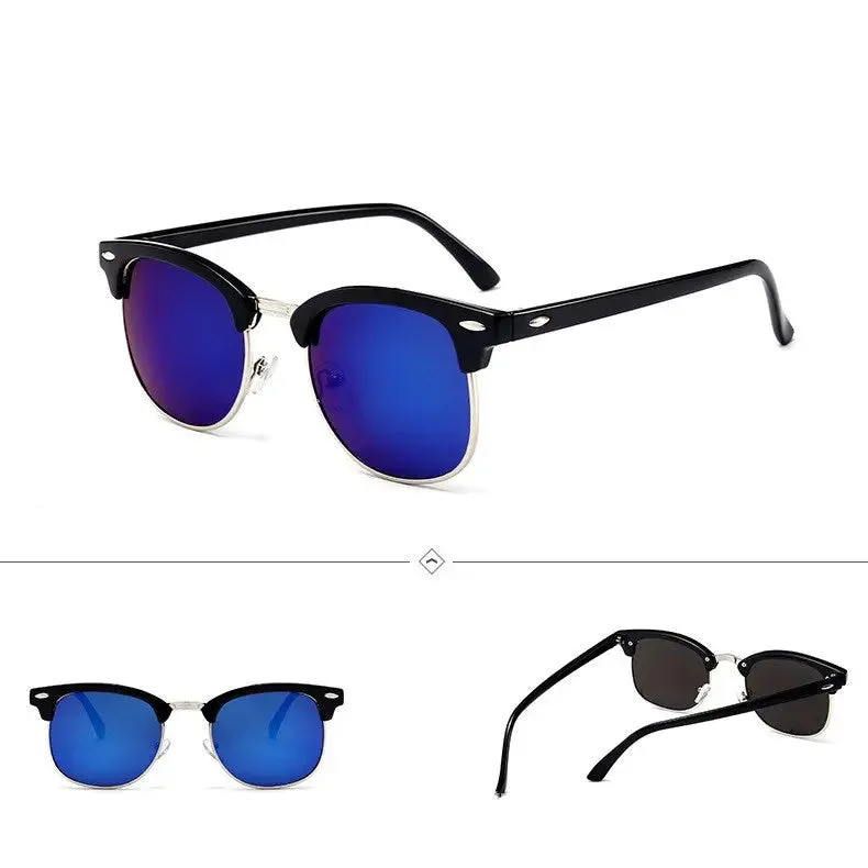 Outdoor Half Frame Retro Polarized Sunglasses