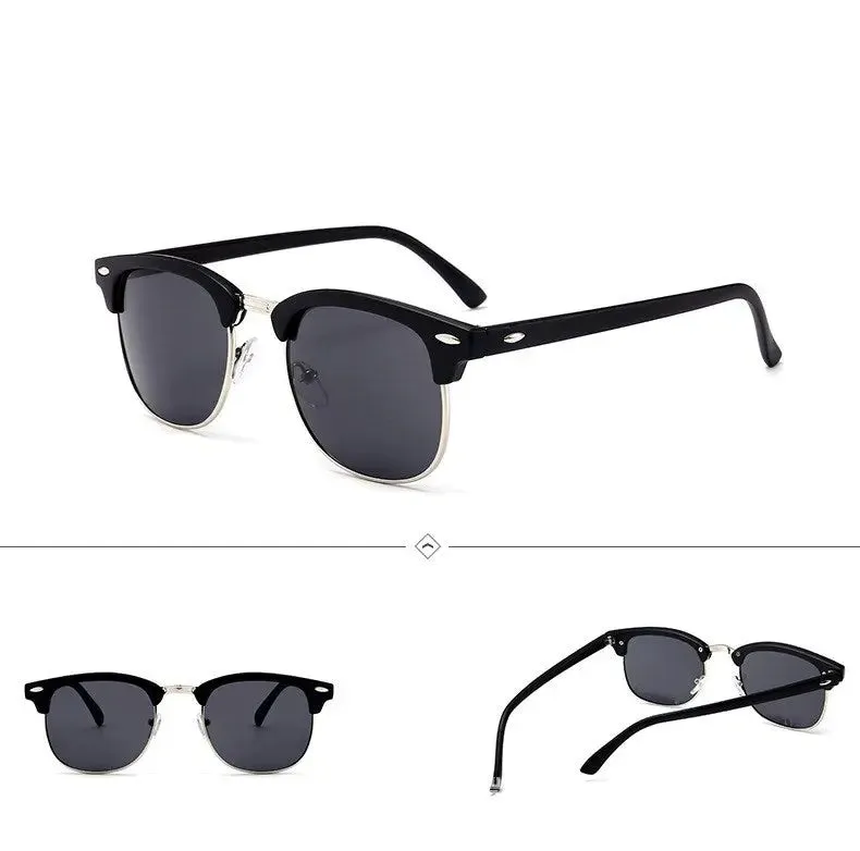 Outdoor Half Frame Retro Polarized Sunglasses