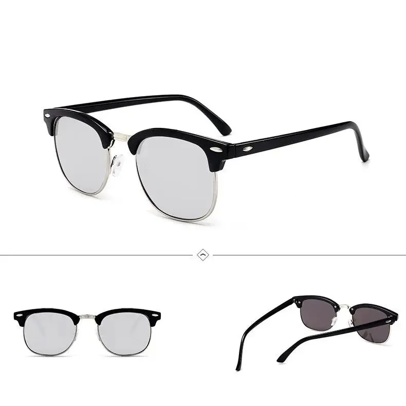 Outdoor Half Frame Retro Polarized Sunglasses