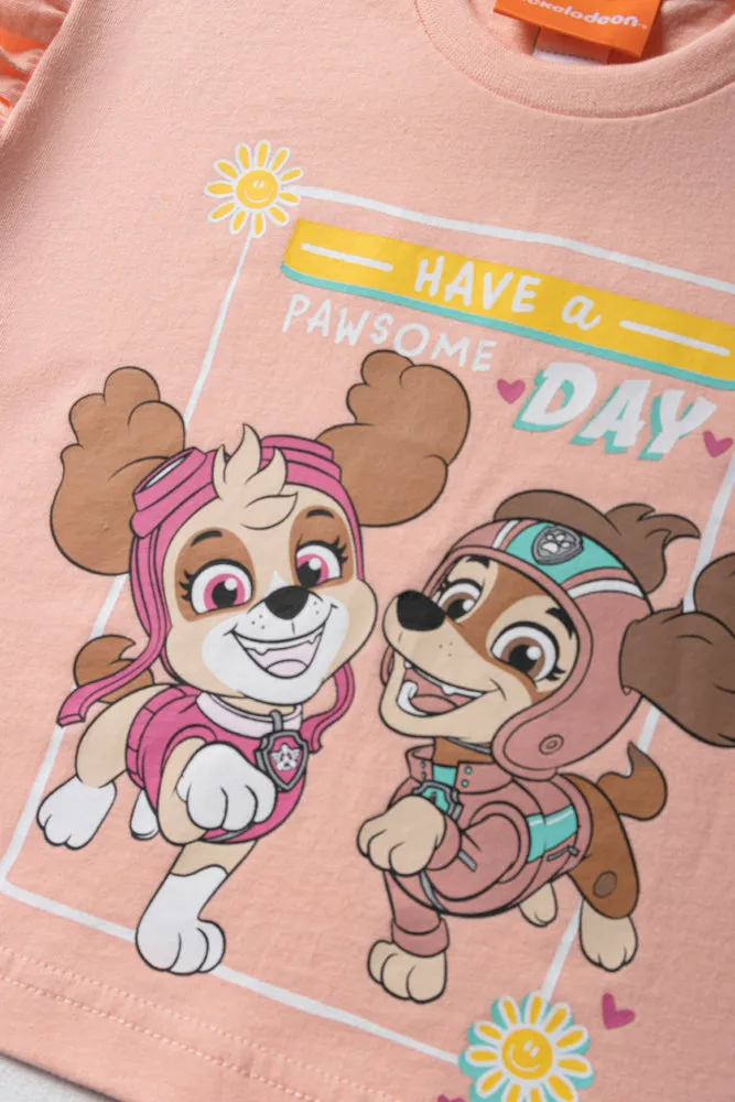 Paw Patrol Short Sleeve T-Shirt Peach