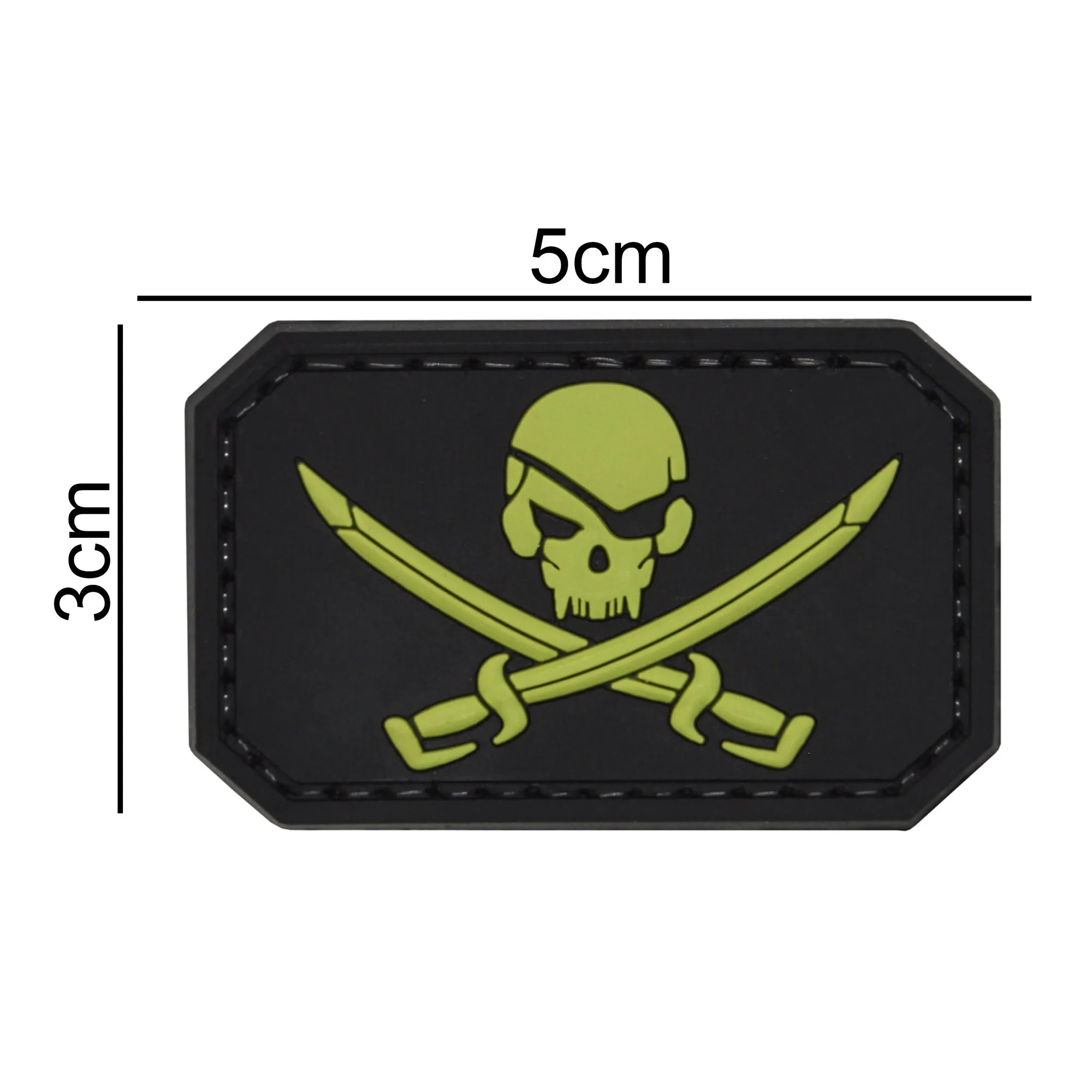 Pirate Jolly Roger Patch Black/Green