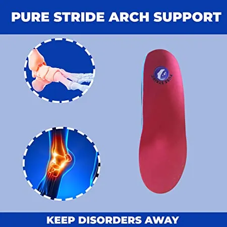 Pure Stride Foot Orthotics Insoles for Plantar Fasciitis, Metatarsal and Heel Spurs - Arch Support Insoles