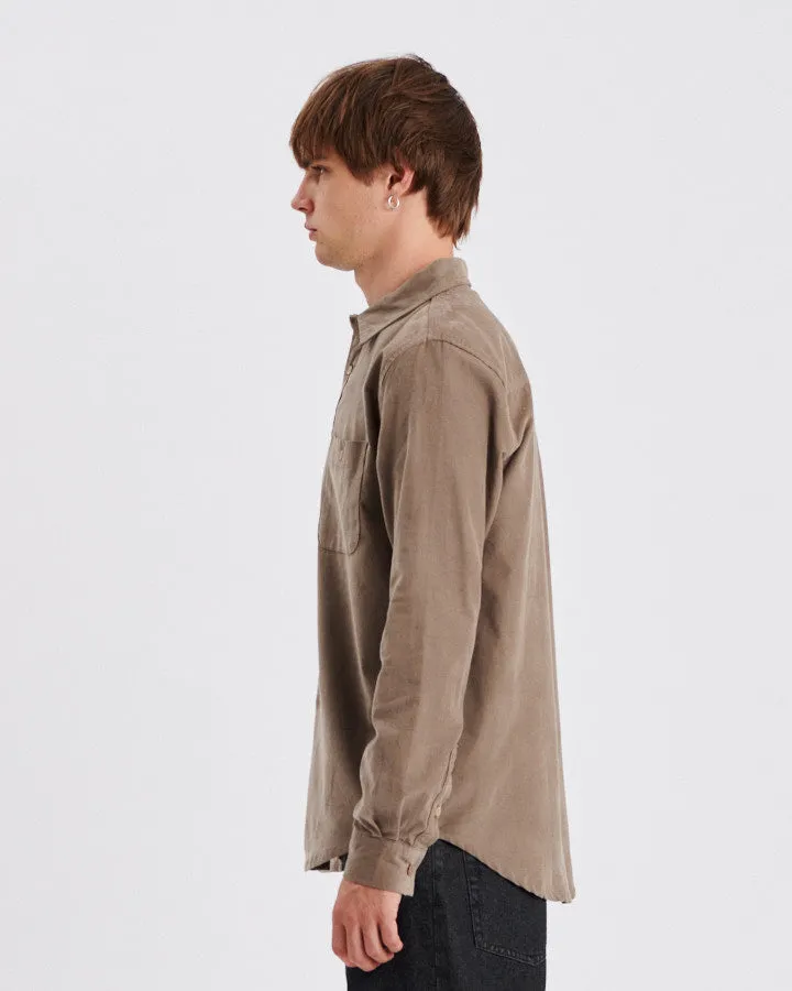 Quantum Ls Cord Shirt - Taupe