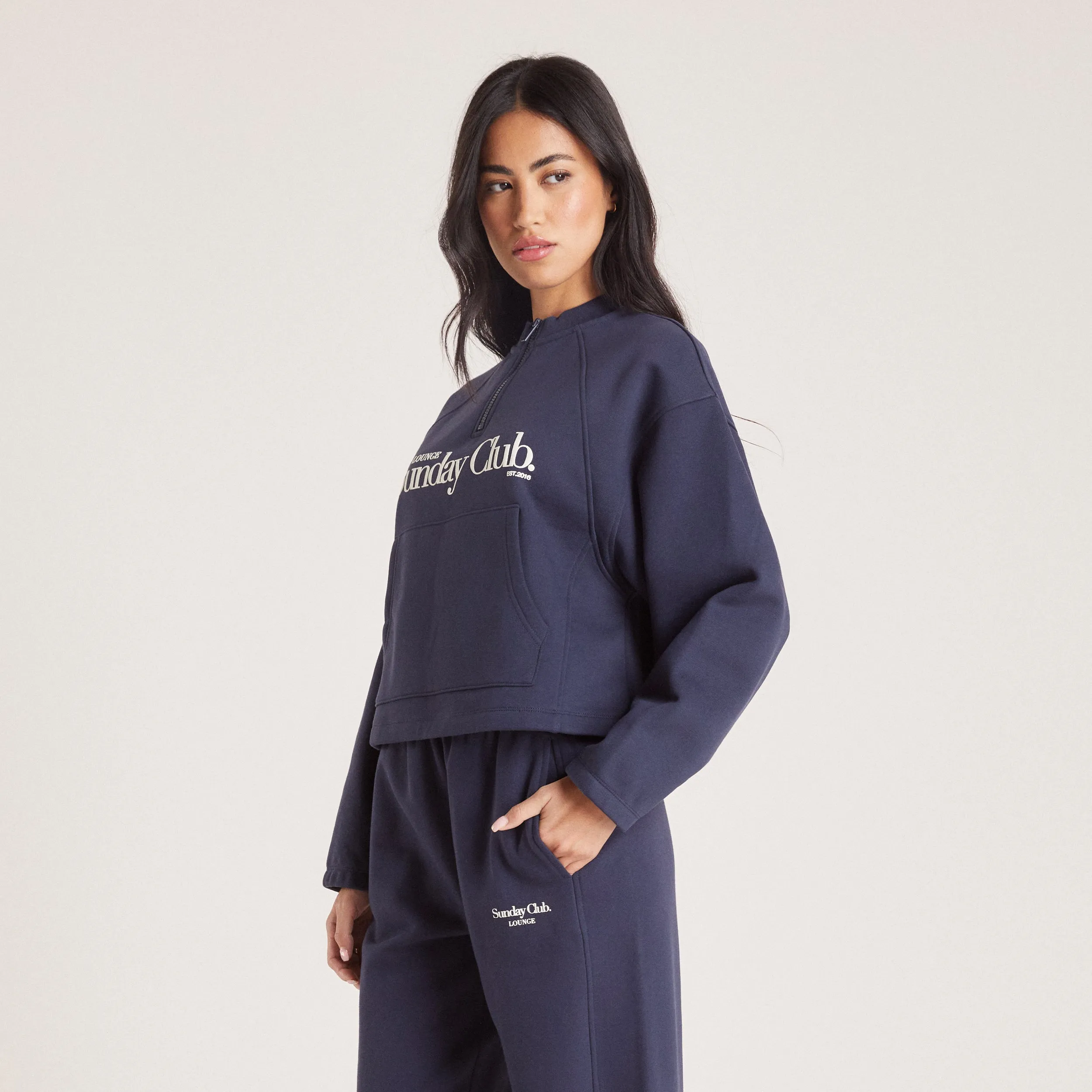 Quarter Zip Jumper - Ink Blue