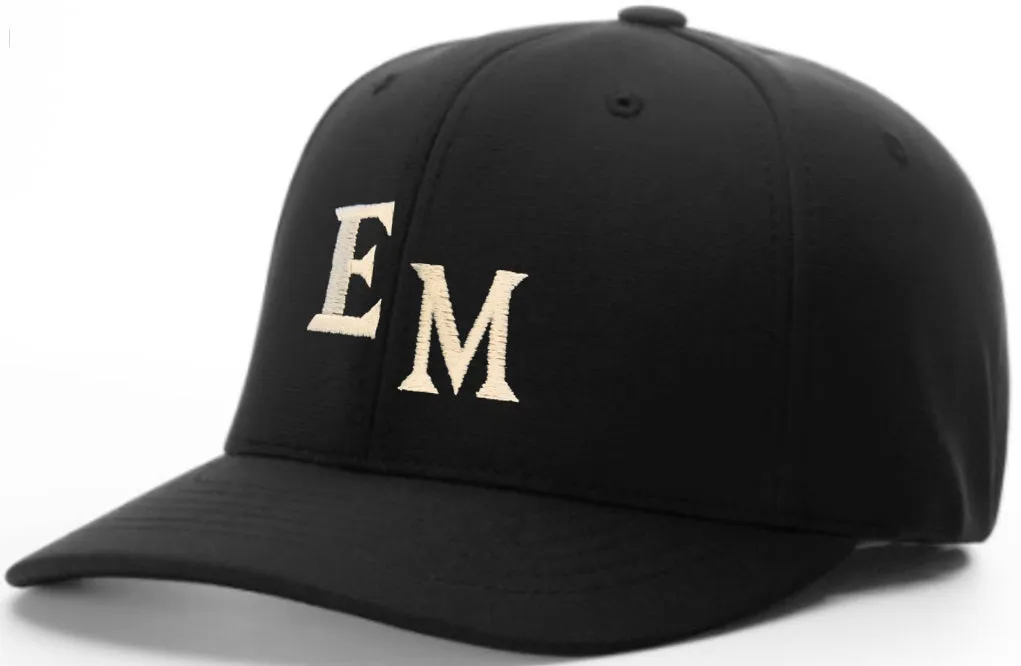 Richardson Black 8-Stitch Base Umpire Hat (EMBUA)