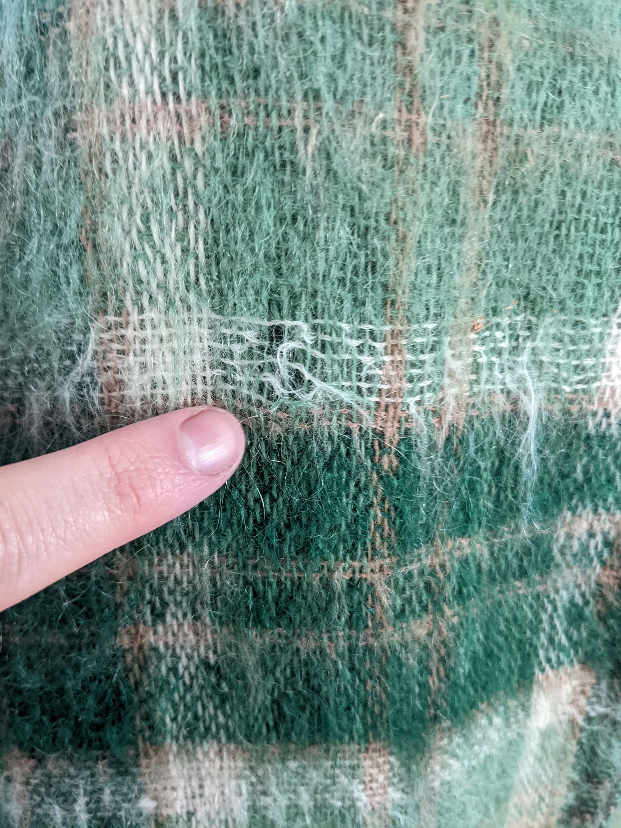 Strathtay Vintage Green Mohair & Wool Tartan Cloak, 1960s