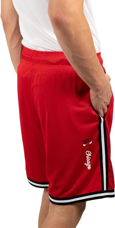 Ultra Game NBA Official Men’s Slam Active Basketball Training Shorts - Unisex, Chicago Bulls, Team Color|Chicago Bulls