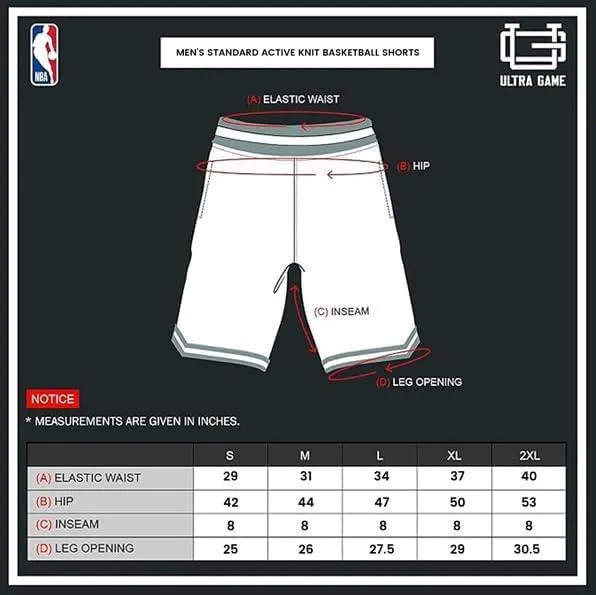 Ultra Game NBA Official Men’s Slam Active Basketball Training Shorts - Unisex, Chicago Bulls, Team Color|Chicago Bulls