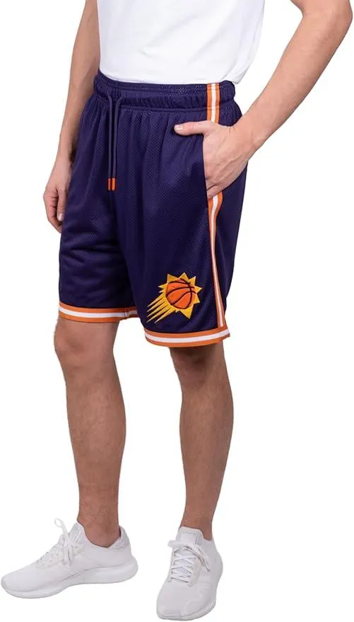 Ultra Game NBA Official Men’s Slam Active Basketball Training Shorts - Unisex, Phoenix Suns, Team Color|Phoenix Suns