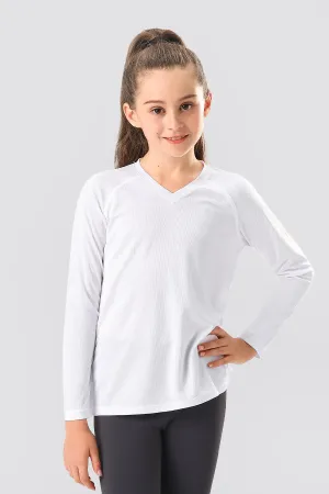 Youth Girls Boys Athletic Performance Long Sleeve Shirts